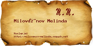 Milovánov Melinda névjegykártya
